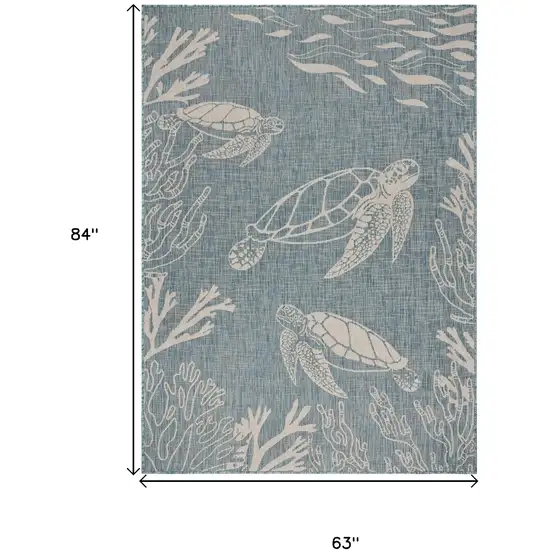 Blue And Gray Indoor Outdoor Area Rug Photo 8