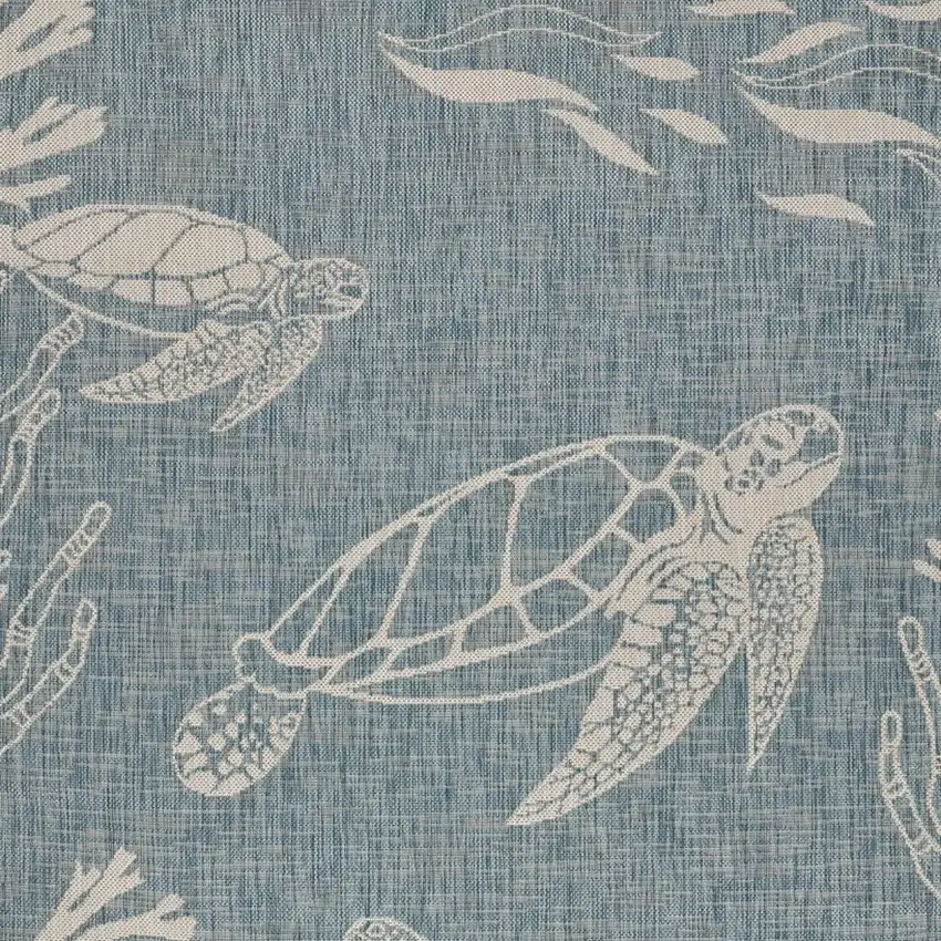 Blue And Gray Indoor Outdoor Area Rug Photo 8