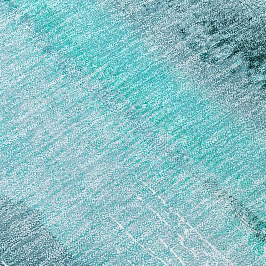 Teal Washable Non Skid Indoor Outdoor Area Rug Photo 7