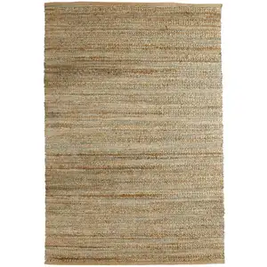 Photo of Teal and Natural Braided Jute Area Rug