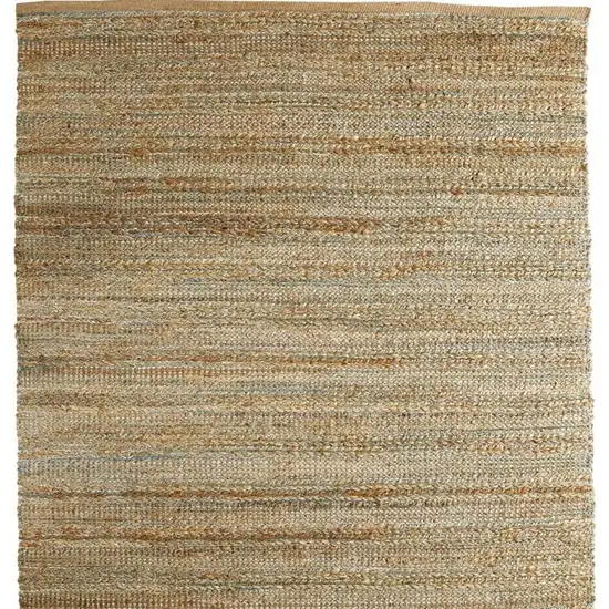Teal and Natural Braided Jute Area Rug Photo 4