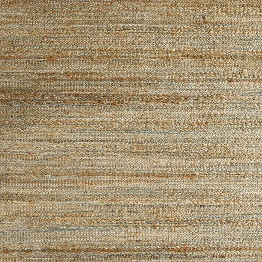 Teal and Natural Braided Jute Area Rug Photo 3