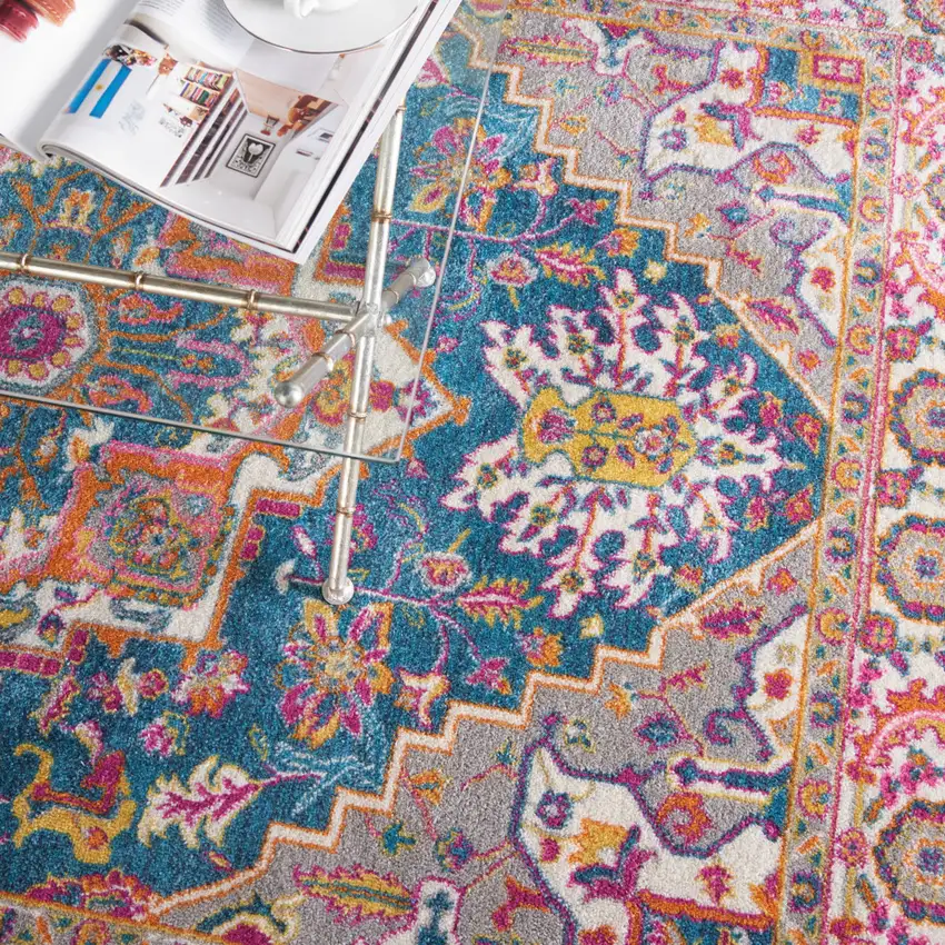 Teal Blue Power Loom Area Rug Photo 7