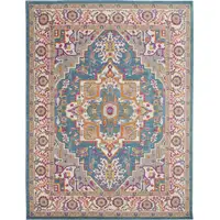 Photo of Teal and Pink Medallion Area Rug