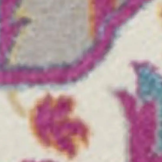 Teal And Ivory Medallion Distressed Area Rug Photo 3