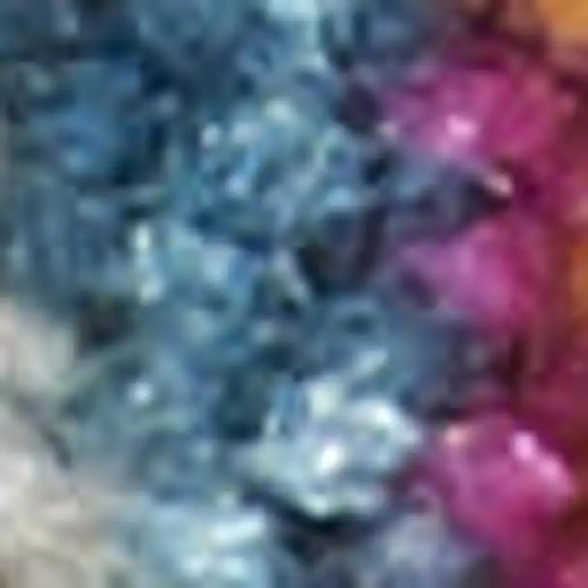 6' Teal And Ivory Medallion Distressed Runner Rug Photo 3