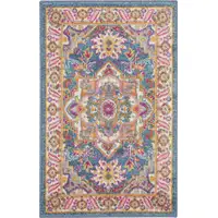 Photo of Teal and Pink Medallion Scatter Rug