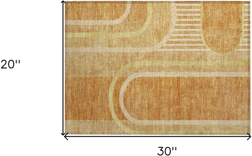 Terra Cotta Abstract Washable Indoor Outdoor Area Rug Photo 3