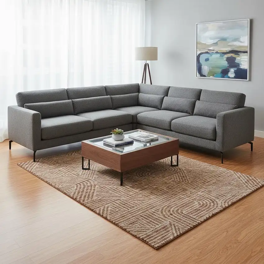 Terra Cotta And Beige Abstract Geometric Washable Area Rug With UV Protection Photo 2