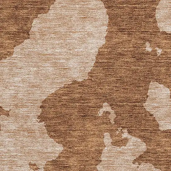 Terra Cotta And Beige Abstract Washable Area Rug With UV Protection Photo 3