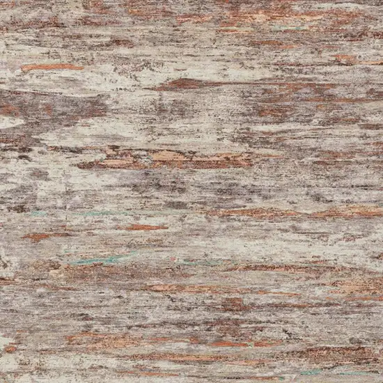 Terra Cotta And Beige Abstract Washable Indoor Outdoor Area Rug Photo 1