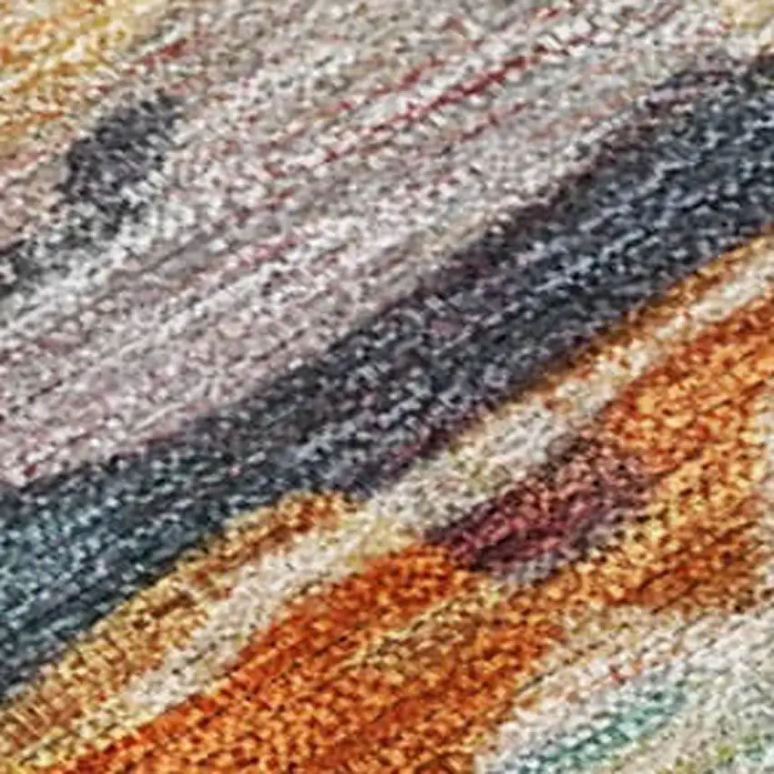 Terra Cotta And Beige Abstract Washable Indoor Outdoor Area Rug Photo 3