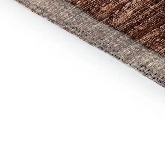 Terra Cotta And Beige Damask Washable Indoor Outdoor Area Rug Photo 6