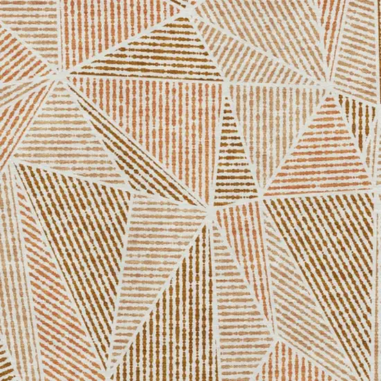 Terra Cotta And Beige Geometric Washable Area Rug With UV Protection Photo 3