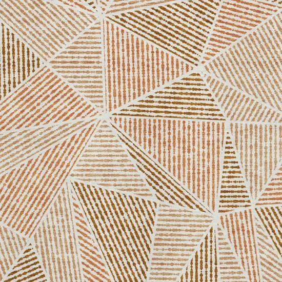 Terra Cotta And Beige Geometric Washable Area Rug With UV Protection Photo 3