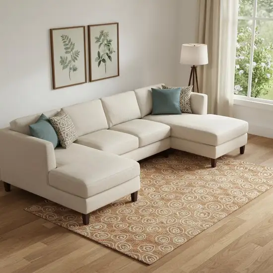 Terra Cotta And Beige Polka Dot Washable Area Rug With UV Protection Photo 1