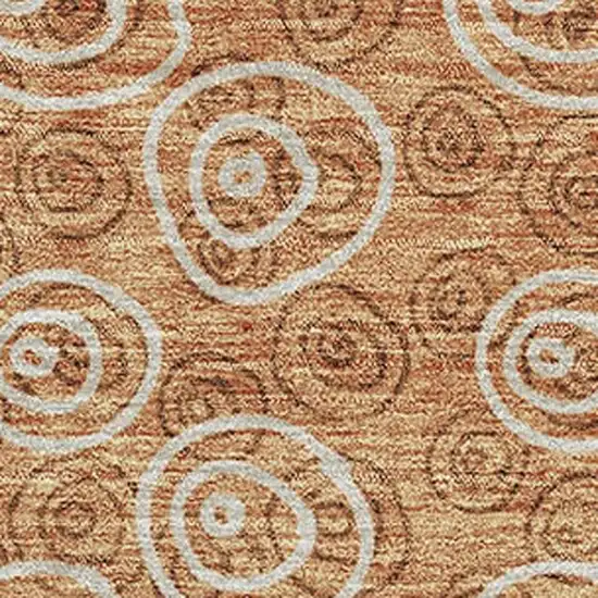 Terra Cotta And Beige Polka Dot Washable Area Rug With UV Protection Photo 3