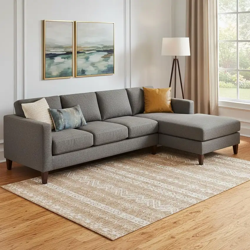 Terra Cotta And Beige Southwestern Washable Area Rug With UV Protection Photo 1