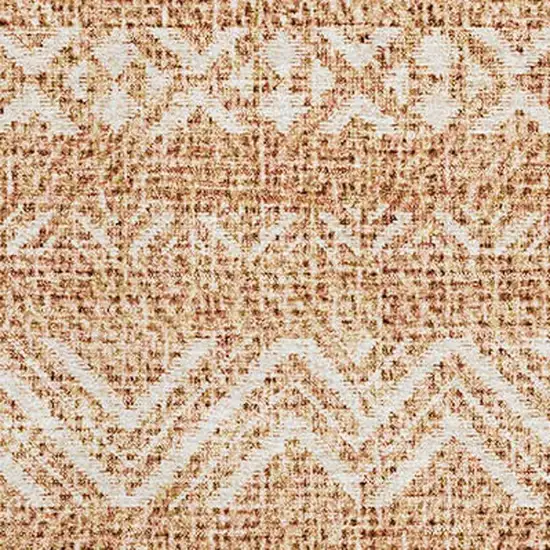 Terra Cotta And Beige Southwestern Washable Area Rug With UV Protection Photo 3