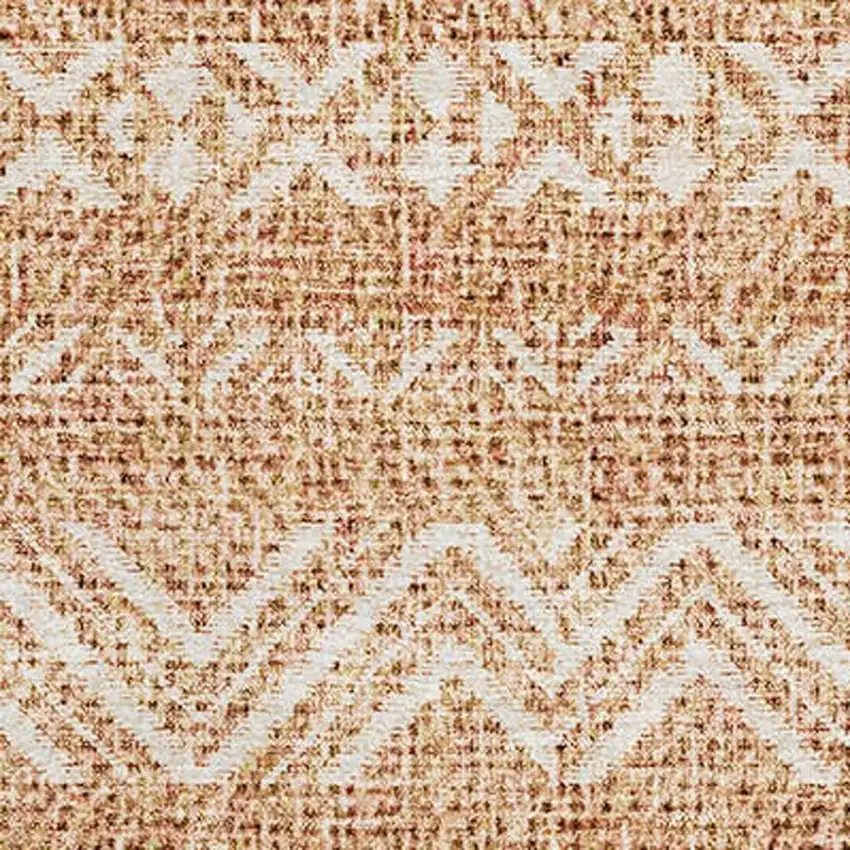 Terra Cotta And Beige Southwestern Washable Area Rug With UV Protection Photo 3