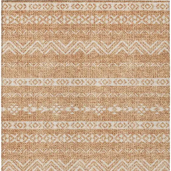 Terra Cotta And Beige Southwestern Washable Indoor Outdoor Area Rug Photo 6