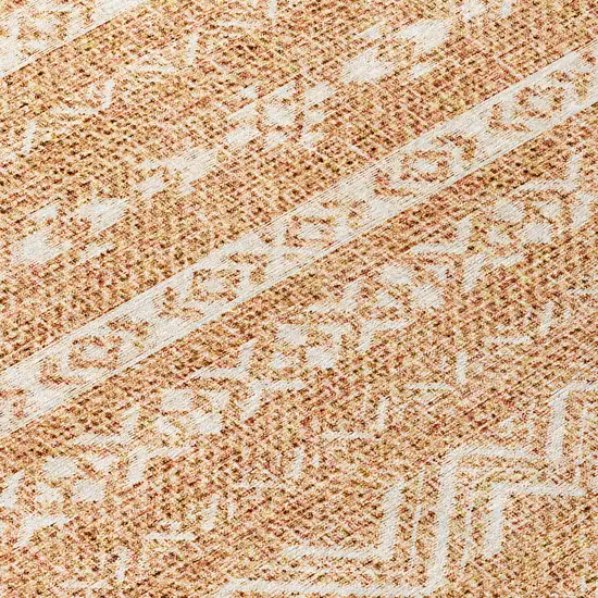 Terra Cotta And Beige Southwestern Washable Indoor Outdoor Area Rug Photo 6
