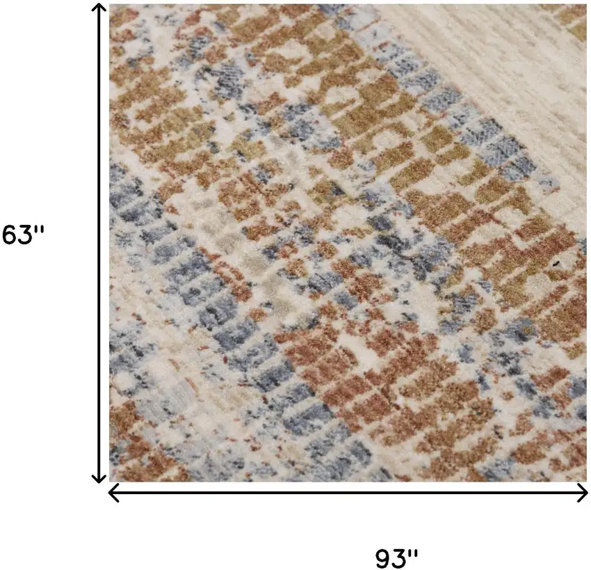 Terra Cotta And Blue Striped Area Rug Photo 6