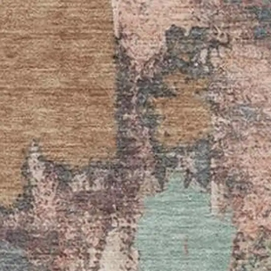 Terra Cotta And Charcoal Abstract Washable Indoor Outdoor Area Rug Photo 3