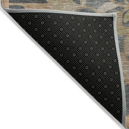Terra Cotta And Charcoal Damask Washable Indoor Outdoor Area Rug Photo 8