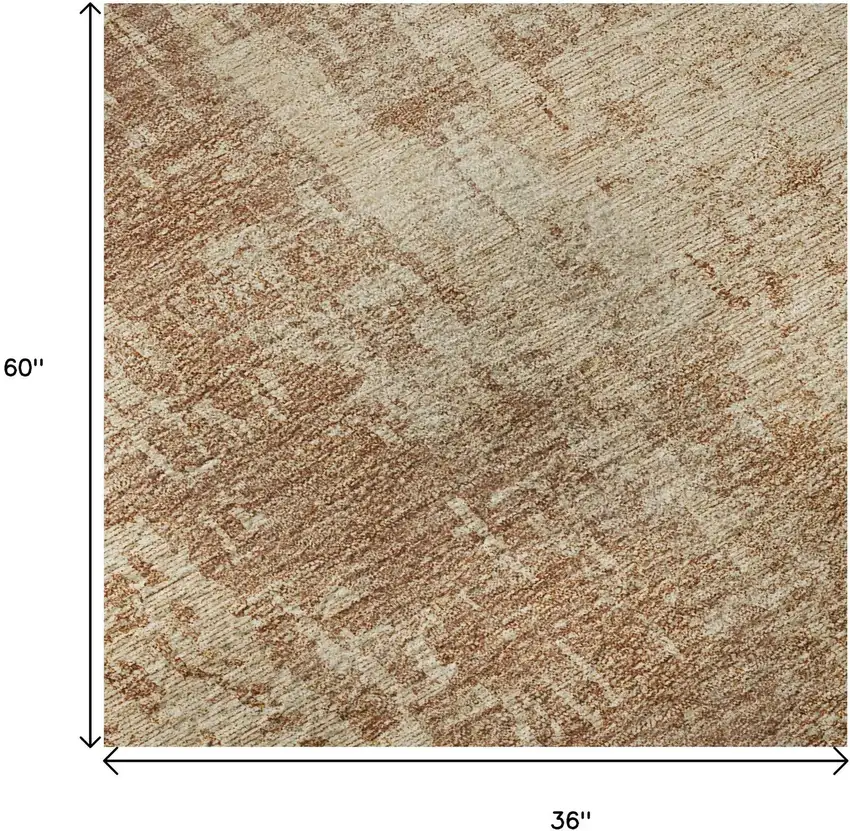 Terra Cotta And Copper Abstract Washable Area Rug With UV Protection Photo 9