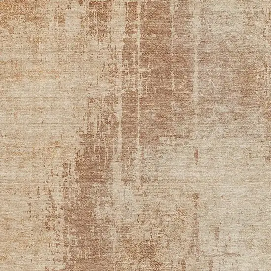 Terra Cotta And Copper Abstract Washable Area Rug With UV Protection Photo 4