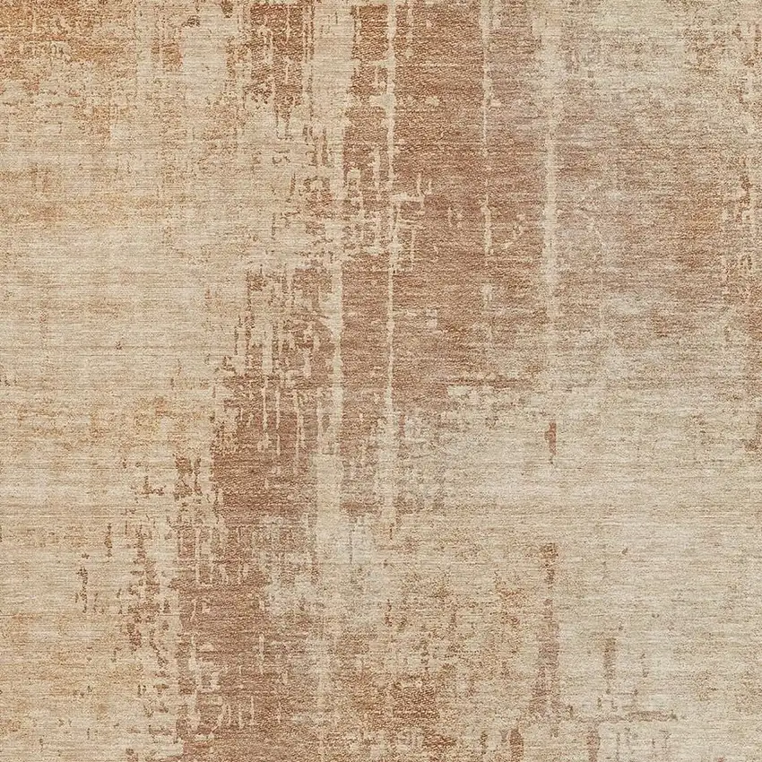 Terra Cotta And Copper Abstract Washable Area Rug With UV Protection Photo 4