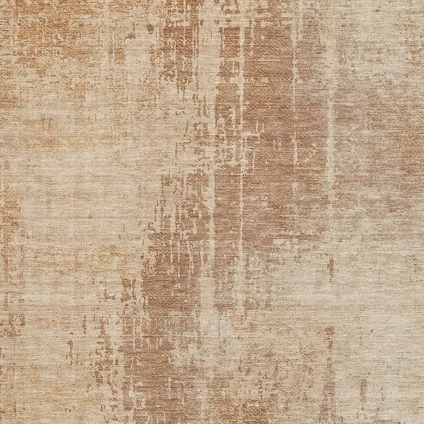 Terra Cotta And Copper Abstract Washable Area Rug With UV Protection Photo 4