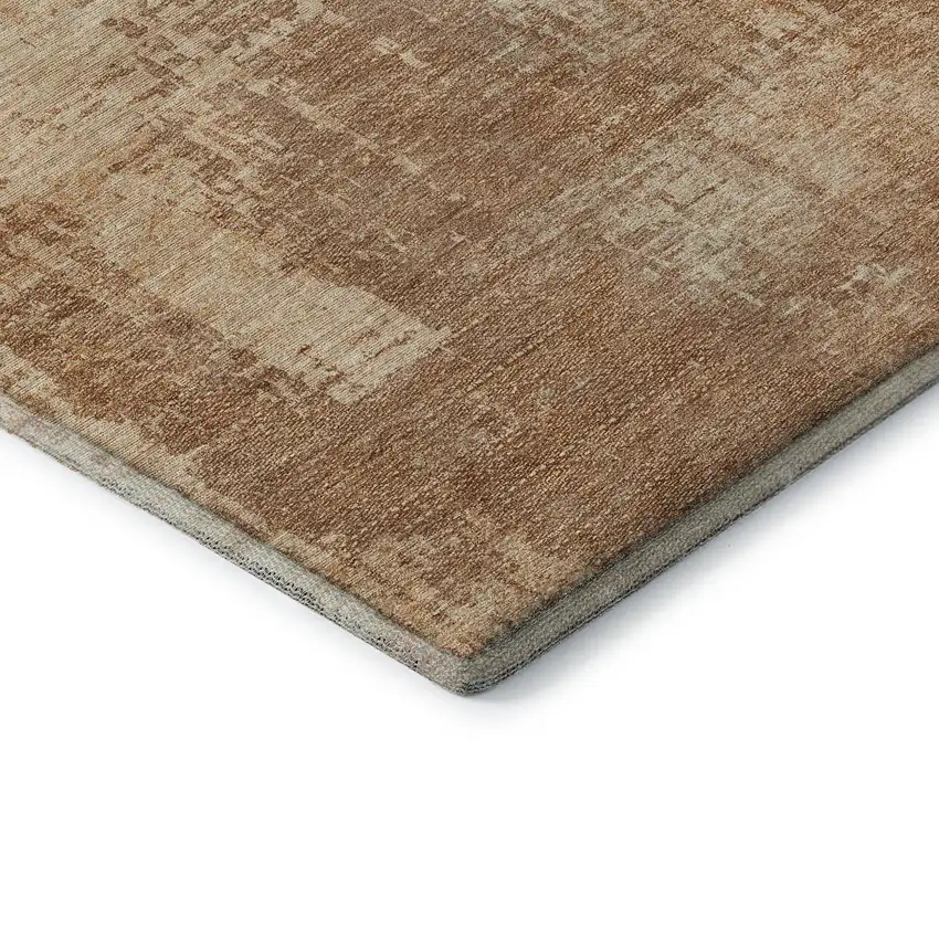 Terra Cotta And Copper Abstract Washable Area Rug With UV Protection Photo 7