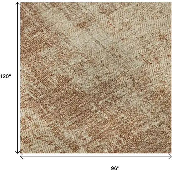 Terra Cotta And Copper Abstract Washable Area Rug With UV Protection Photo 9