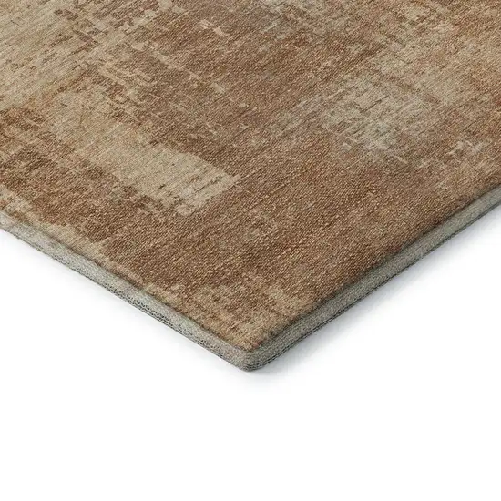 Terra Cotta And Copper Abstract Washable Area Rug With UV Protection Photo 7