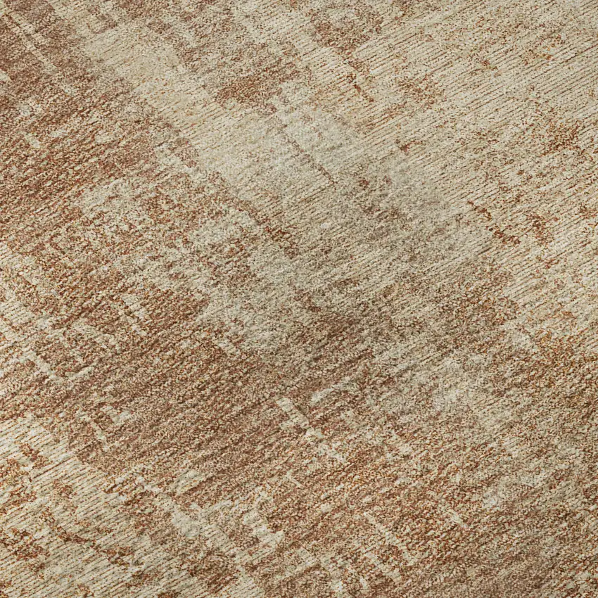 Terra Cotta And Copper Abstract Washable Area Rug With UV Protection Photo 1