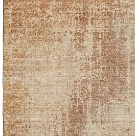 Terra Cotta And Copper Abstract Washable Area Rug With UV Protection Photo 7
