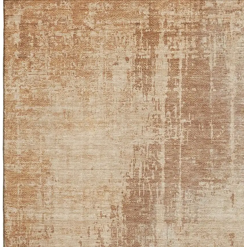 Terra Cotta And Copper Abstract Washable Area Rug With UV Protection Photo 7