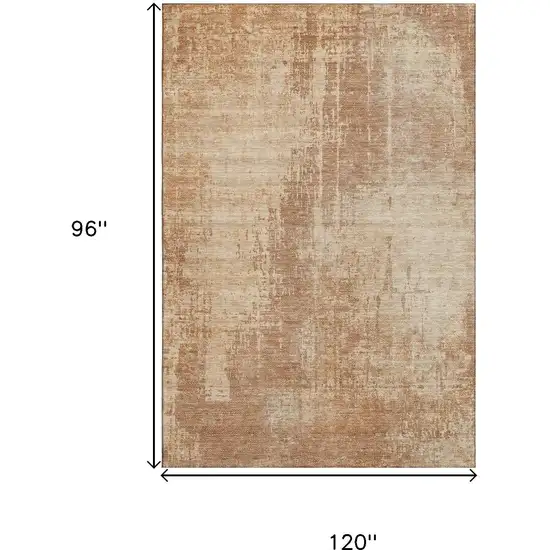 Terra Cotta And Copper Abstract Washable Area Rug With UV Protection Photo 3