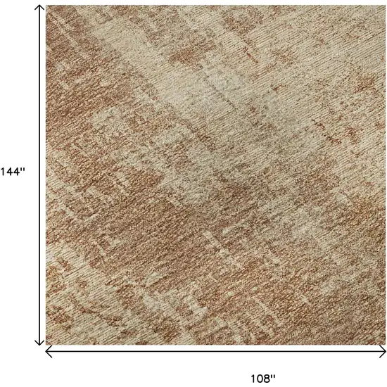 Terra Cotta And Copper Abstract Washable Area Rug With UV Protection Photo 9