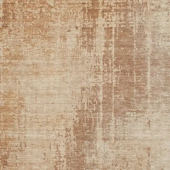 Terra Cotta And Copper Abstract Washable Area Rug With UV Protection Photo 4