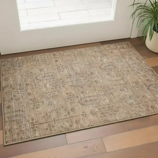 Terra Cotta And Copper Southwestern Washable Area Rug With UV Protection Photo 2