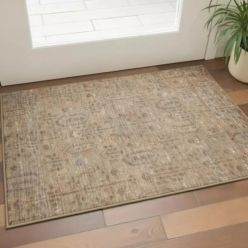 Terra Cotta And Copper Southwestern Washable Area Rug With UV Protection Photo 2