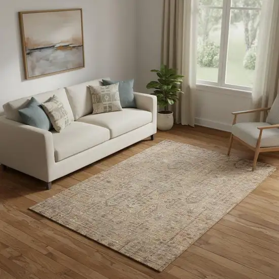 Terra Cotta And Copper Southwestern Washable Area Rug With UV Protection Photo 1