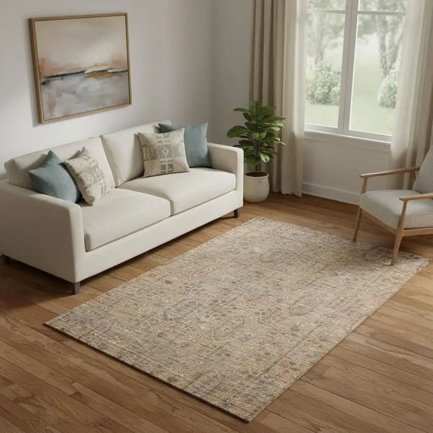 Terra Cotta And Copper Southwestern Washable Area Rug With UV Protection Photo 1