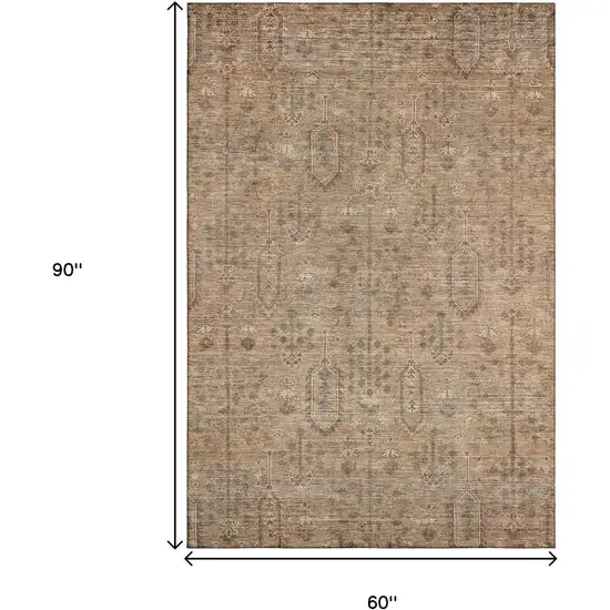 Terra Cotta And Copper Southwestern Washable Area Rug With UV Protection Photo 3