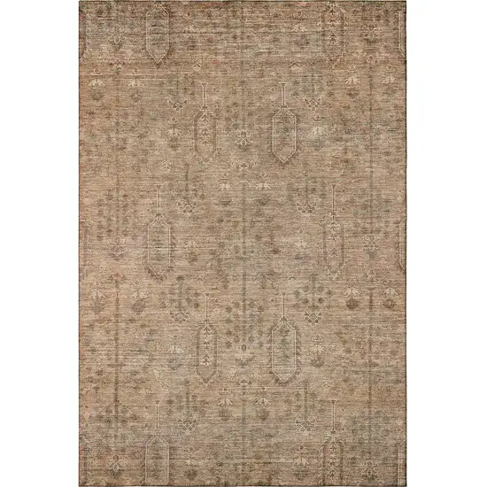 Terra Cotta And Copper Southwestern Washable Area Rug With UV Protection Photo 4