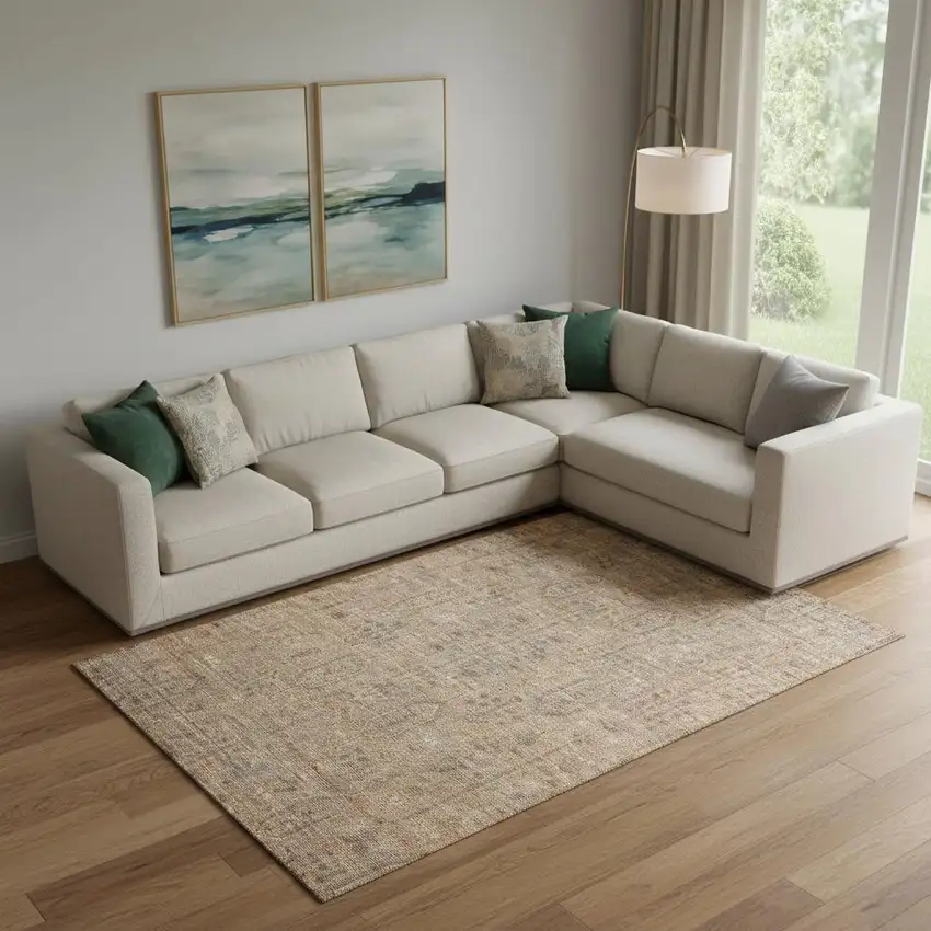 Terra Cotta And Copper Southwestern Washable Area Rug With UV Protection Photo 1