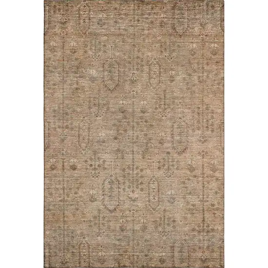 Terra Cotta And Copper Southwestern Washable Area Rug With UV Protection Photo 1